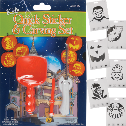 Pumpkin Carving Set with Sticker Stencils