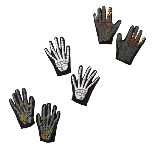 3D Horror Character Gloves Skeleton, Zombie, or Zombie Skeleton