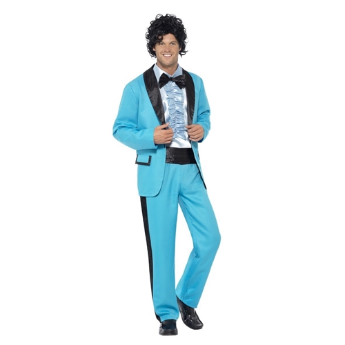 80's Prom King Blue Tuxedo Adult Costume