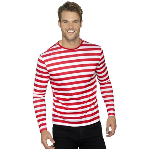 Red and White Striped Shirt for Adults
