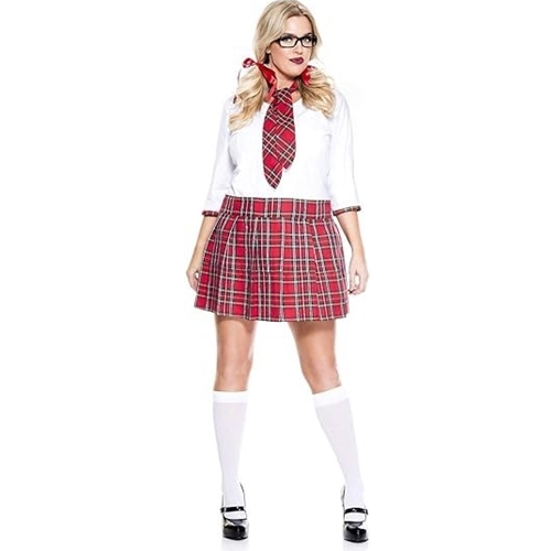 Curvaceous School Nerd (4pc) Adult Costume Plus Size