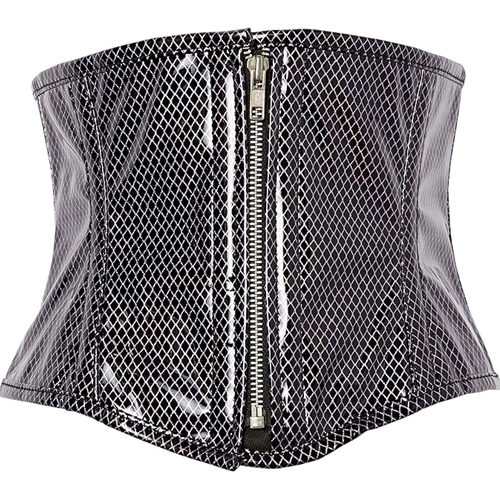 Mini Cincher Steel Boned Rainbow Fishnet