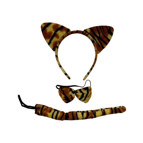 Tiger Costume Accessory Kit Includes Headband with Ears, Bow Tie, and Tail