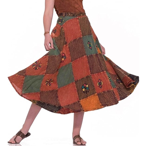 Patchwork 60's Wrap Skirt