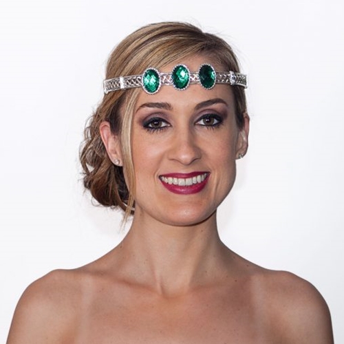 Silver Circlet with 3 Emerald Gems