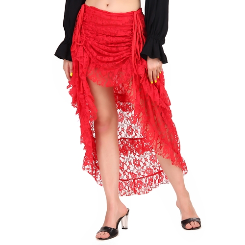 Steampunk Skirt Coral Red Adult 3XL