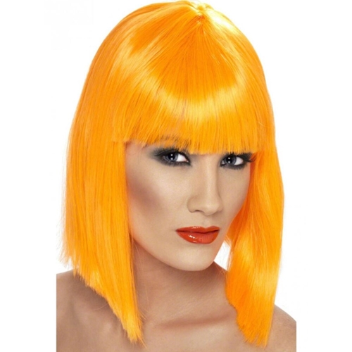 Super 70's Wig Neon Orange