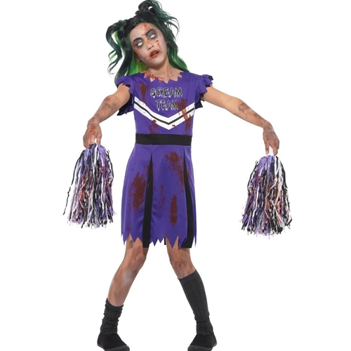 Dark Cheerleader Black/Purple Child Costume