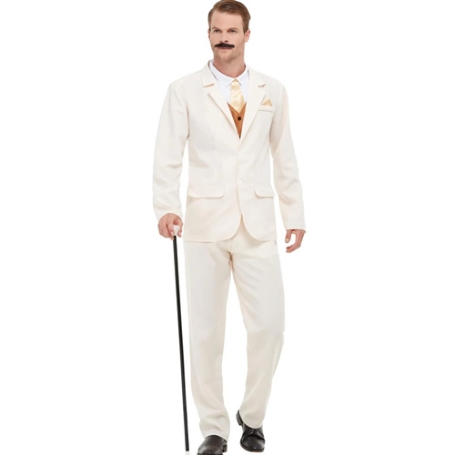 Roaring 20's Gent Adult Costume White Size X - Large