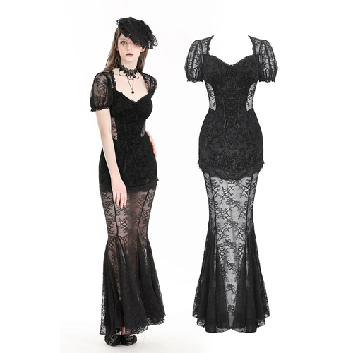 Gothic Lace Mermaid Dress Adult XL