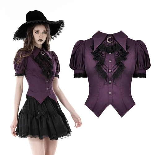 Purple Frilly Moon Blouse Adult
