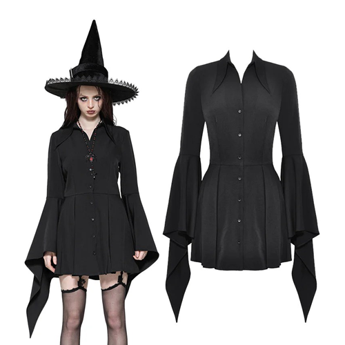 Witchy Bell-Sleeve Shirt Dress Adult