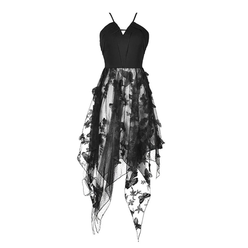 Gothic Butterfly Strap Dress Adult