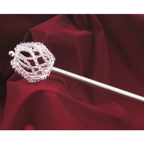Silver Rhinestone Scepter 17"