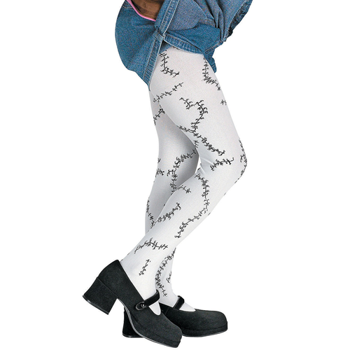 Stitched White Childs Pantyhose