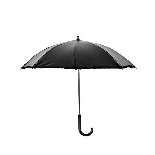 Parasol Leatherlike with Lace Trim Black