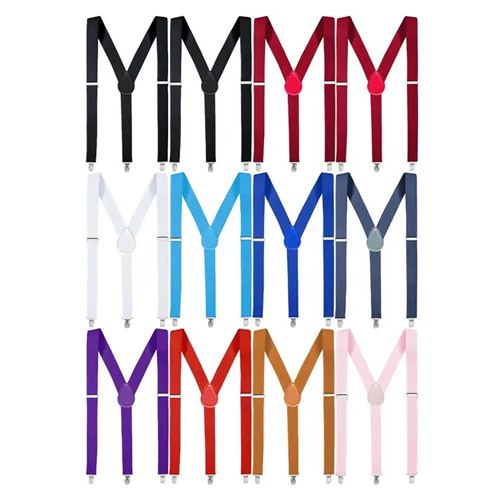 Assorted Clip-On Y-Back Suspenders Adult