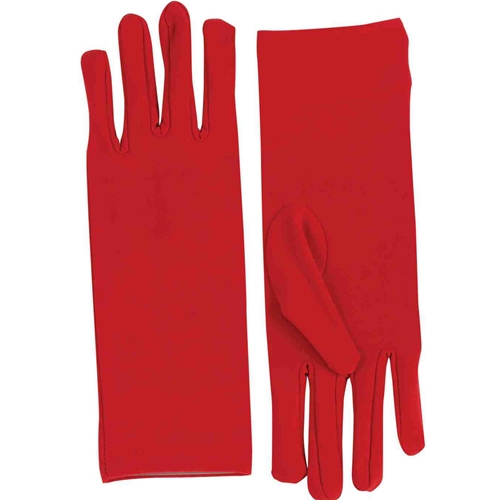 Short Dress Gloves Adult Red