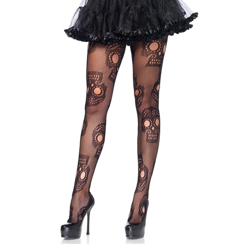 Sugar Skull Net Pantyhose