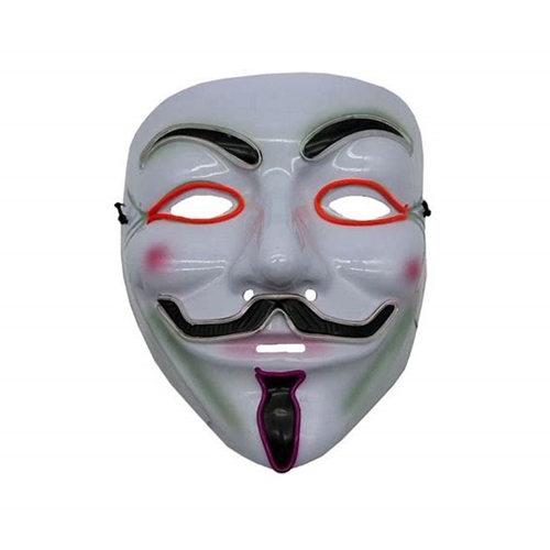 Guy Fawkes Mask Aqua Neon