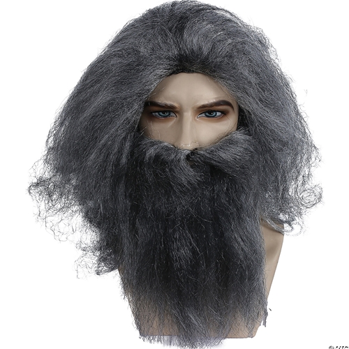 Coal Miner Wig & Beard Set Grey