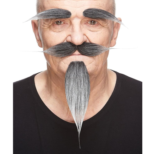 Russian Moustache, Beard, and Eyebrow Set Gray
