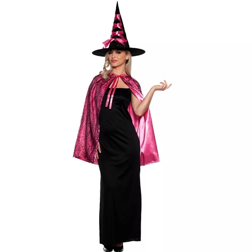 Witch Cape and Hat Set Pink Adult