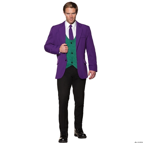 Purple and Green Jacket and Vest Set