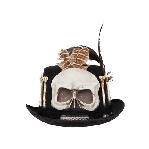 Skull and Bone Top Hat Black Adult