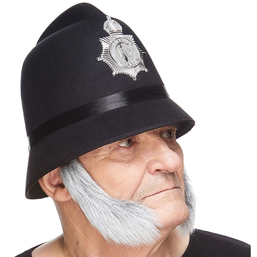 White and Gray Mutton Chop Sideburns
