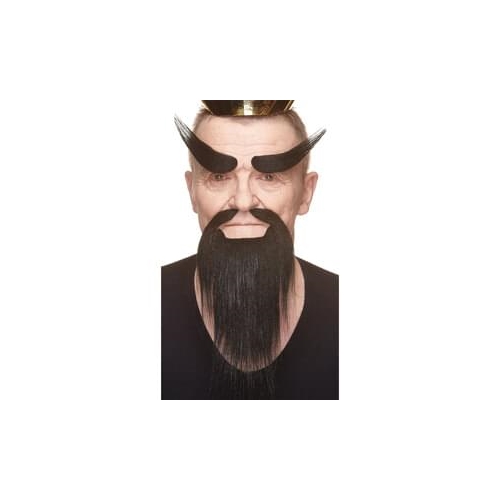Shaolin Monk Mustache Beard and Eyebrows Black