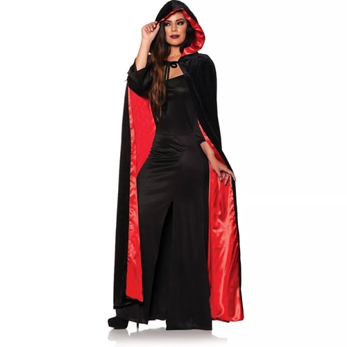 Cape 63" Black with Embossed Red Lining