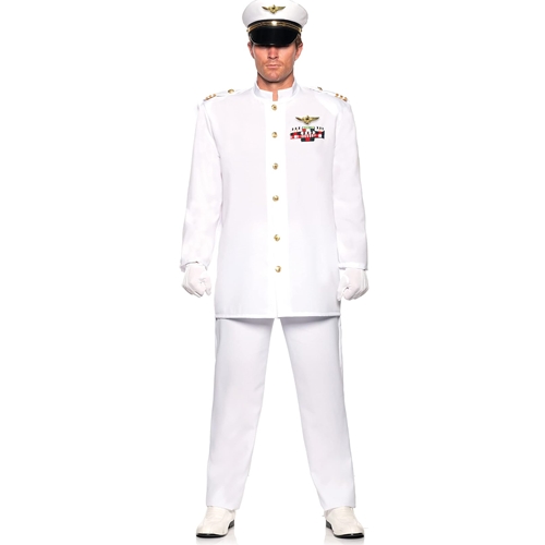 Navy Admiral White 4pc Adult Costume
