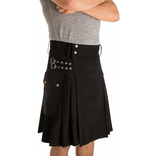 Utility Kilt with Cargo Pockets Black Adult