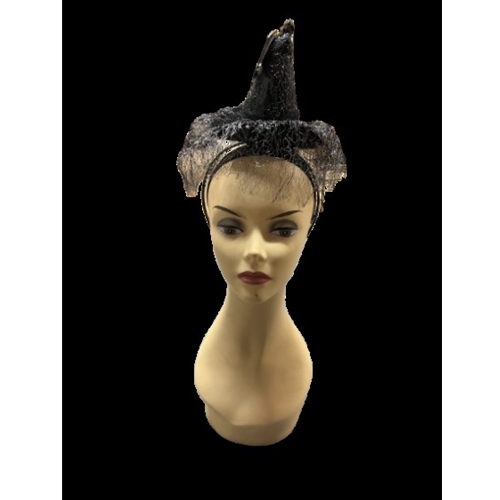 Mini Veil Witch Hat Headband