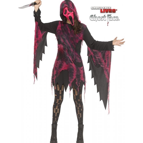 Ghost Face Pink Tatter Costume Adult S/M
