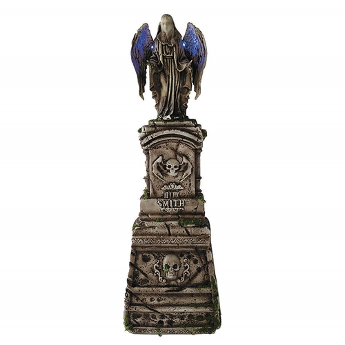 Tombstone with Light-Up Angel & Skulls Halloween Decoration