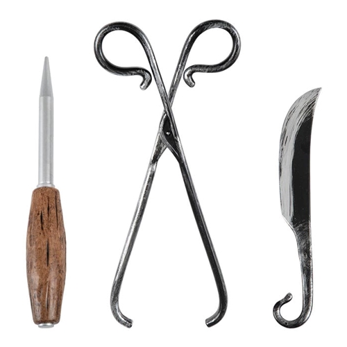 Antique Surgeon Set Awl, Forceps, and Scalpel
