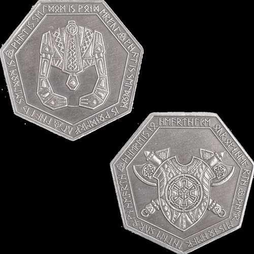 Set of 10 Silver Dwarven LARP Coins