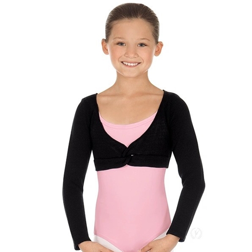 Twist Front Crop Sweater Child Black One Size