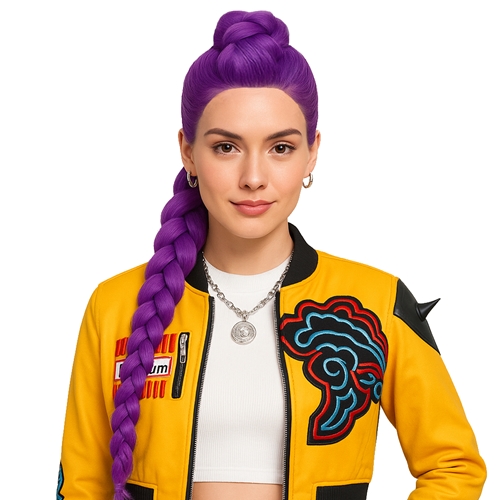 K-Pop Anime Hunter Adult Purple Bun Wig