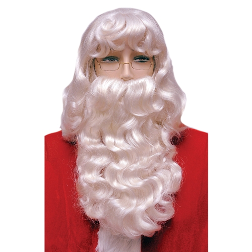 Super Deluxe Extra Large Santa Wig and Beard Set