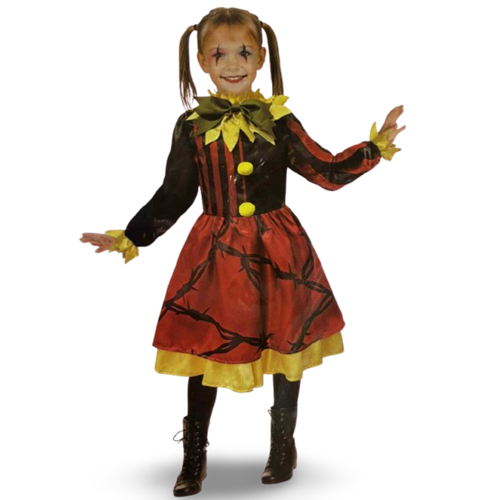 Dark Carnival Clown Girl Kids Costume