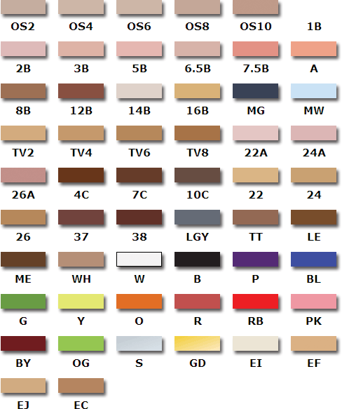 Mehron Starblend Color Chart
