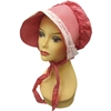 Red Gingham Bonnet with Lace Trim