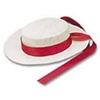 White Straw Gondolier Hat