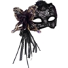 Black Lace Venetian Mardi Gras Half Mask