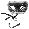 Black & Silver Glitter Half Mask