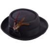 Black Pork Pie Gangster Hat