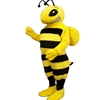 Cartoon Bee Mascot. This  Cartoon Bee mascot comes complete with head, body, hand mitts and foot covers.. This is a sale item. Manufactured from only the finest fabrics. Fully lined and padded where needed to give a sculptured effect. Comfortable to wear and easy to maintain. All mascots are custom made. Due to the fact that all mascots are made to order, all sales are final. Delivery will be 2-4 weeks. Rush ordering is available for an additional fee. Please call us toll free for more information. 1-877-218-1289